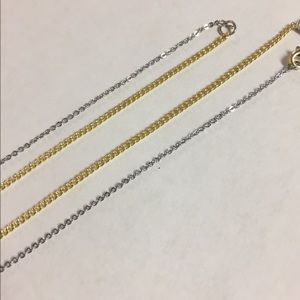 Gold and silver playing “half” necklace